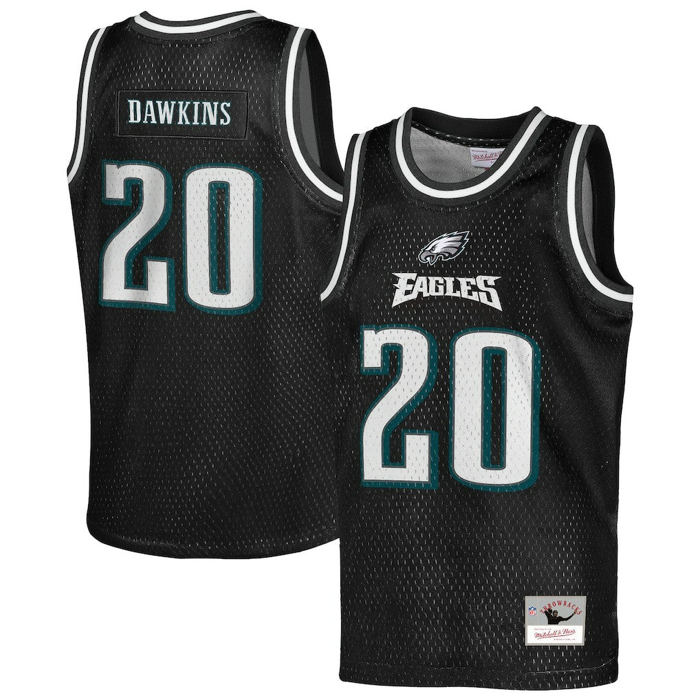 Brian Dawkins Philadelphia Eagles Youth Retired Player NFL Basketball Fashion Jersey Black | Mitchell & Ness