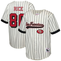 Jerry Rice San Francisco 49ers Youth Retired Player Name & Number Baseball Jersey Cream | Mitchell & Ness