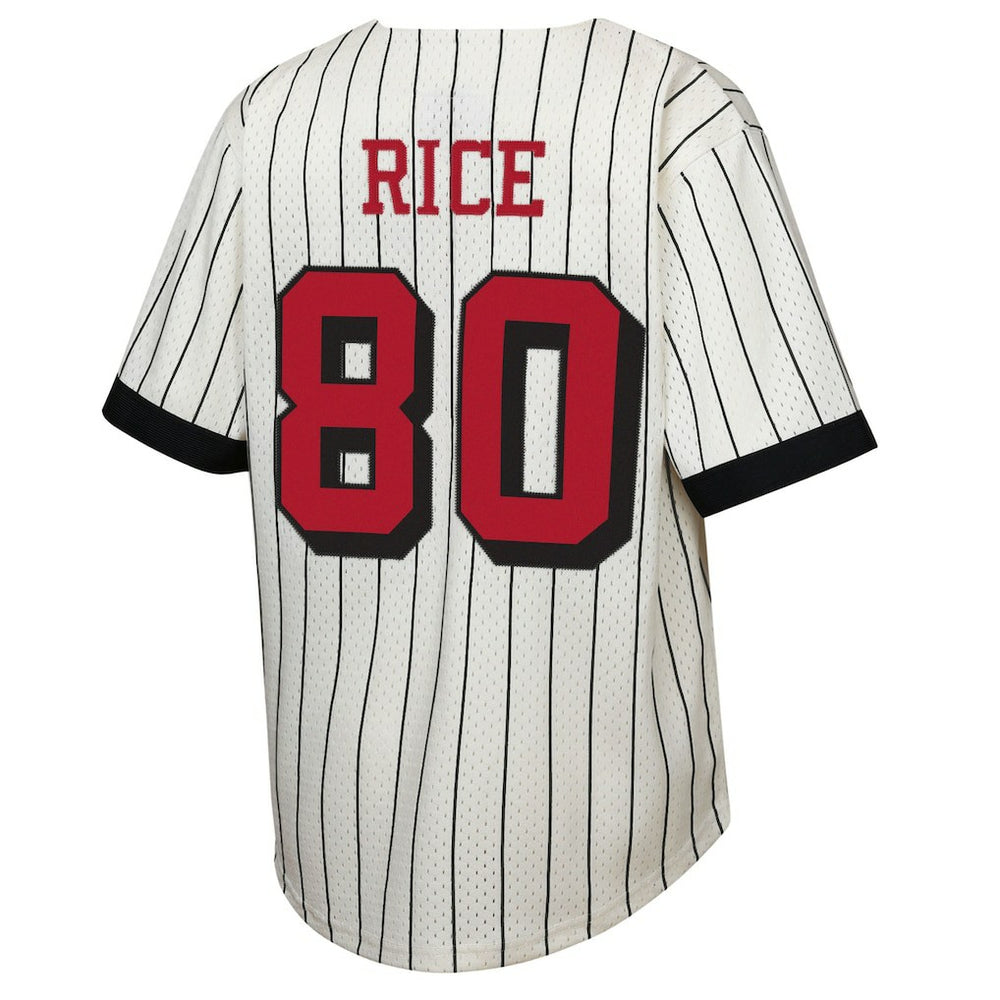 Jerry Rice San Francisco 49ers Youth Retired Player Name & Number Baseball Jersey Cream | Mitchell & Ness