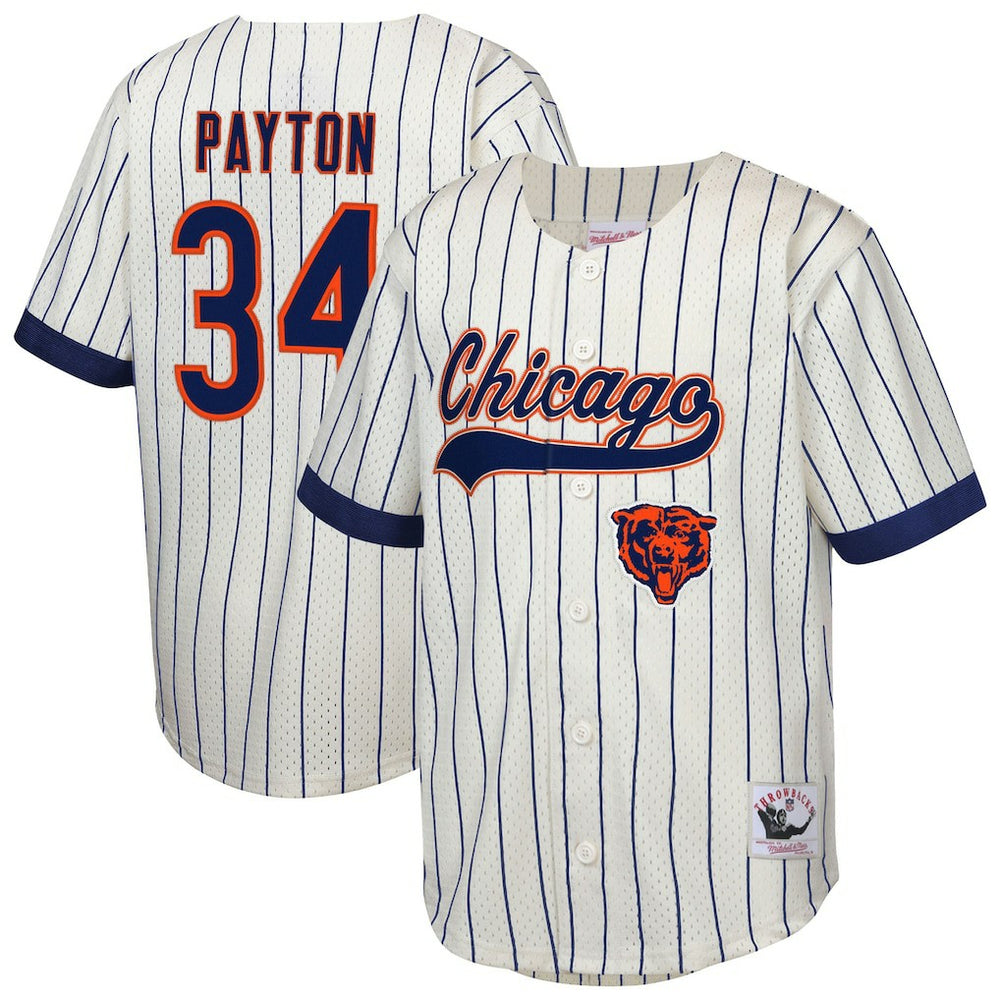 Walter Payton Chicago Bears Youth Retired Player Name & Number Baseball Jersey Cream | Mitchell & Ness