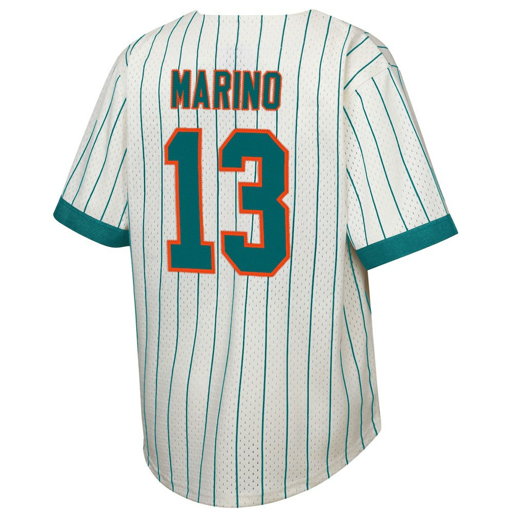 Dan Marino Miami Dolphins Youth Retired Player Name & Number Baseball Jersey Cream | Mitchell & Ness