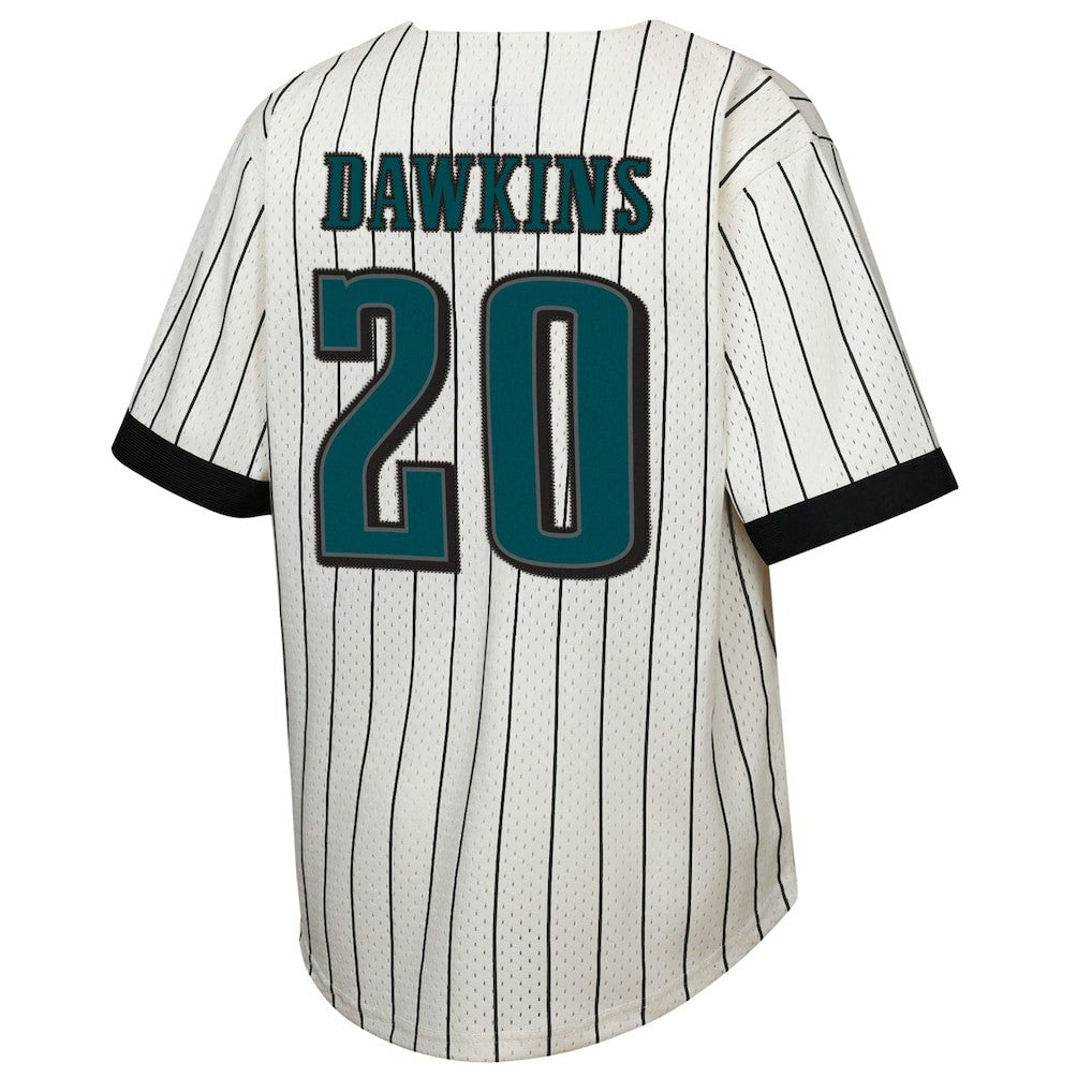 Brian Dawkins Philadelphia Eagles Youth Retired Player Name & Number Baseball Jersey Cream | Mitchell & Ness