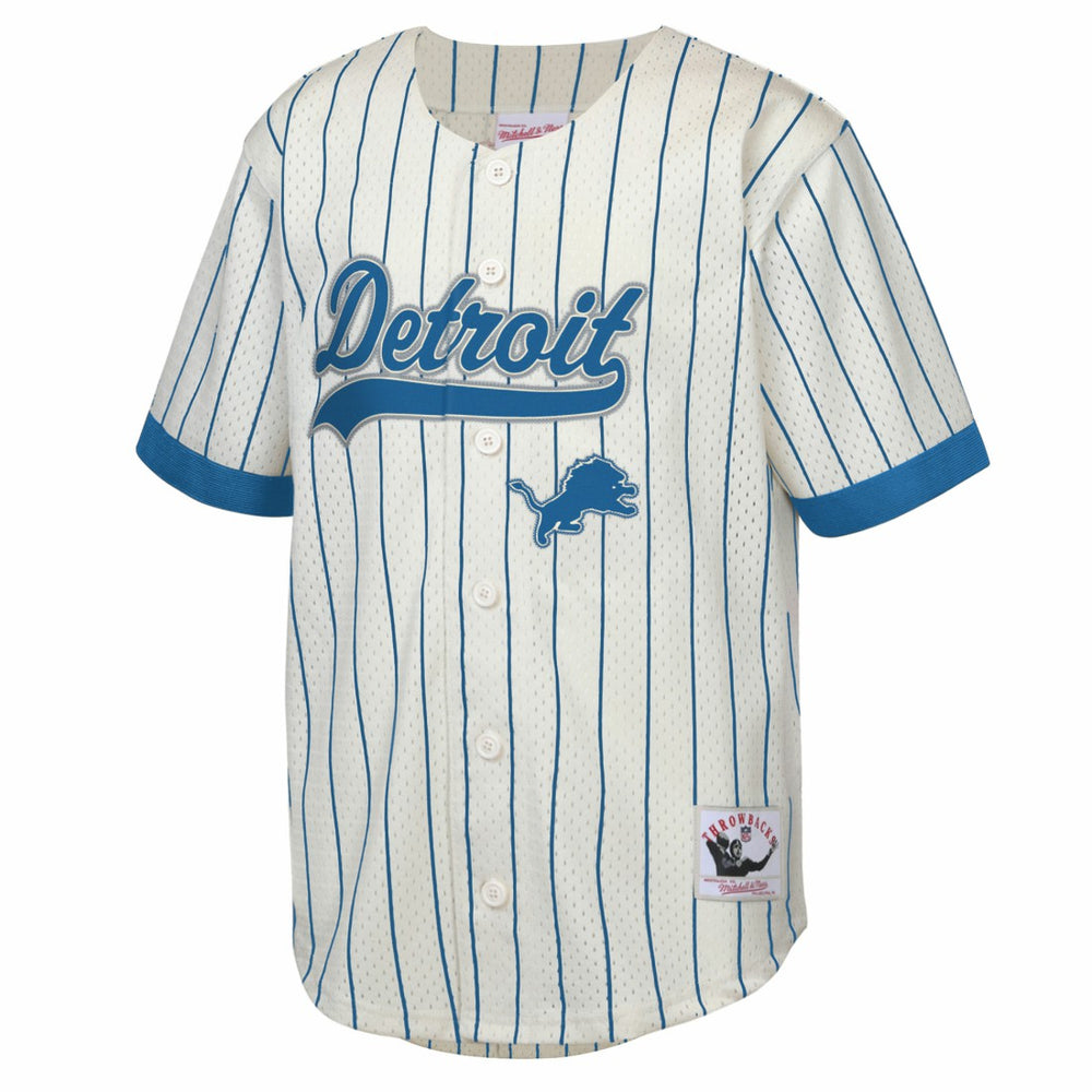 Barry Sanders Detroit Lions Youth Retired Player Name & Number Baseball Jersey Cream | Mitchell & Ness