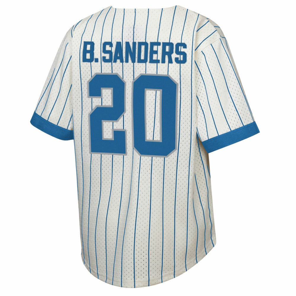 Barry Sanders Detroit Lions Youth Retired Player Name & Number Baseball Jersey Cream | Mitchell & Ness