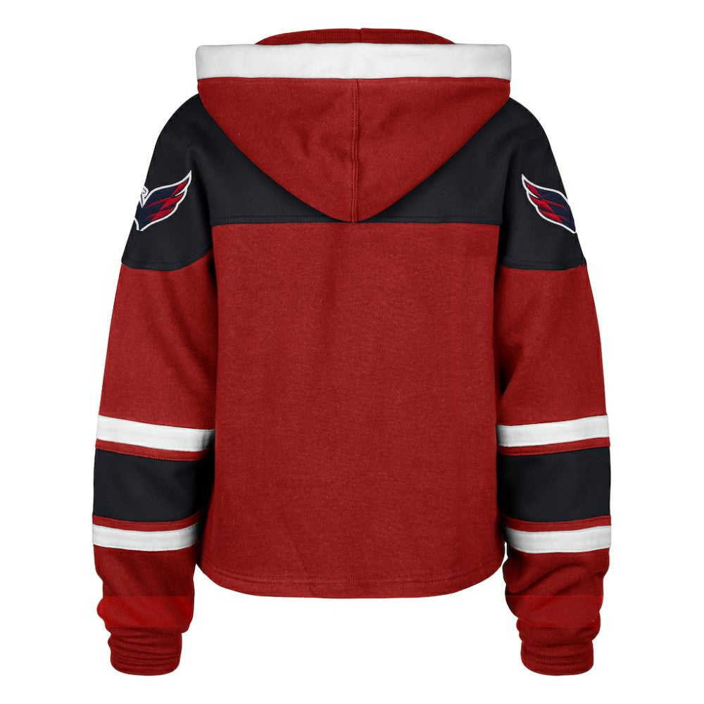Washington Capitals '47 Women's Cropped Lacer Hoodie - Red - NHL