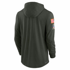 New York Jets 2025 Salute to Service Sideline Dri-FIT Lightweight Hooded Pullover Forest Green | Nike for Sale
