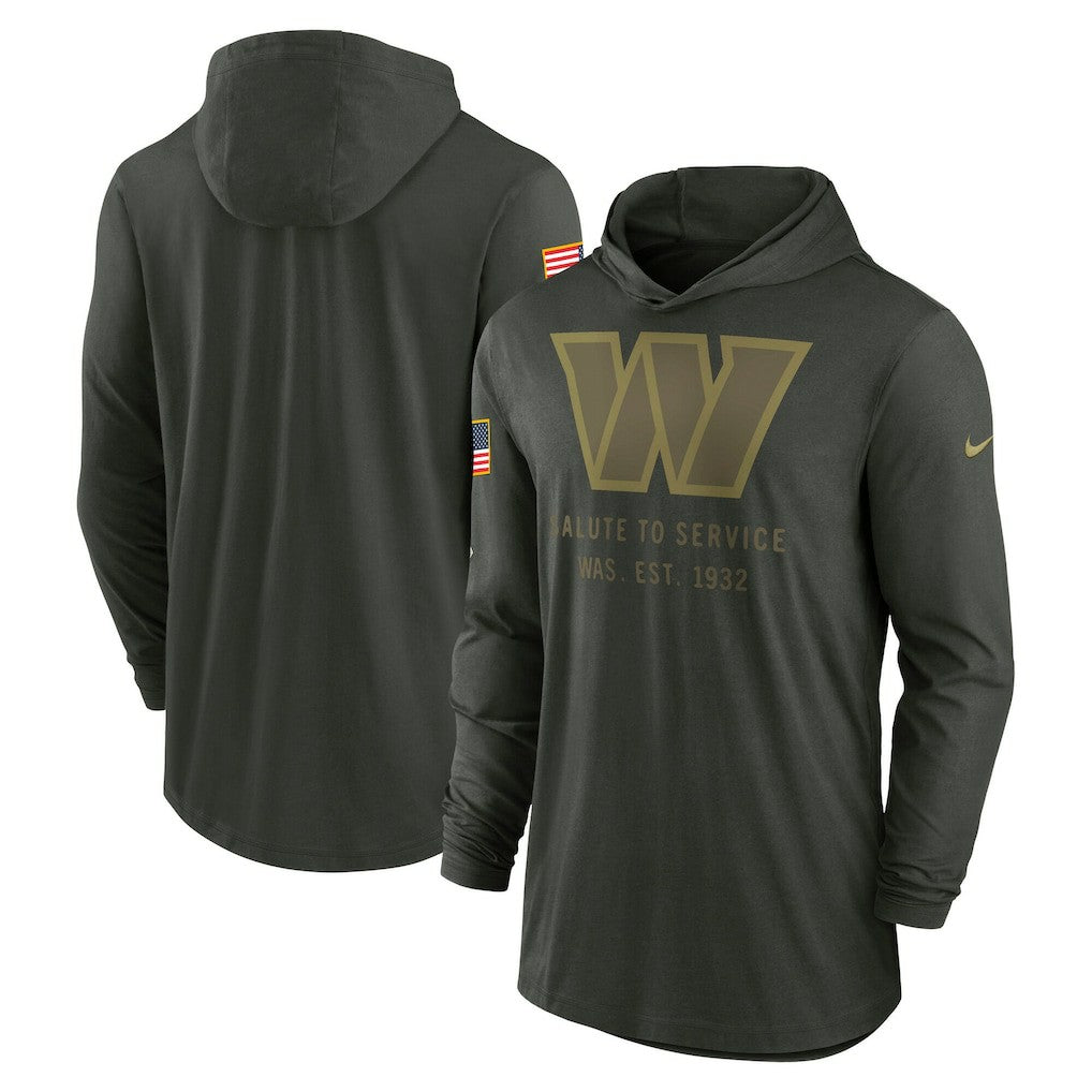 Washington Commanders 2025 Salute to Service Sideline Dri-FIT Lightweight Hooded Pullover Forest Green | Nike for Sale