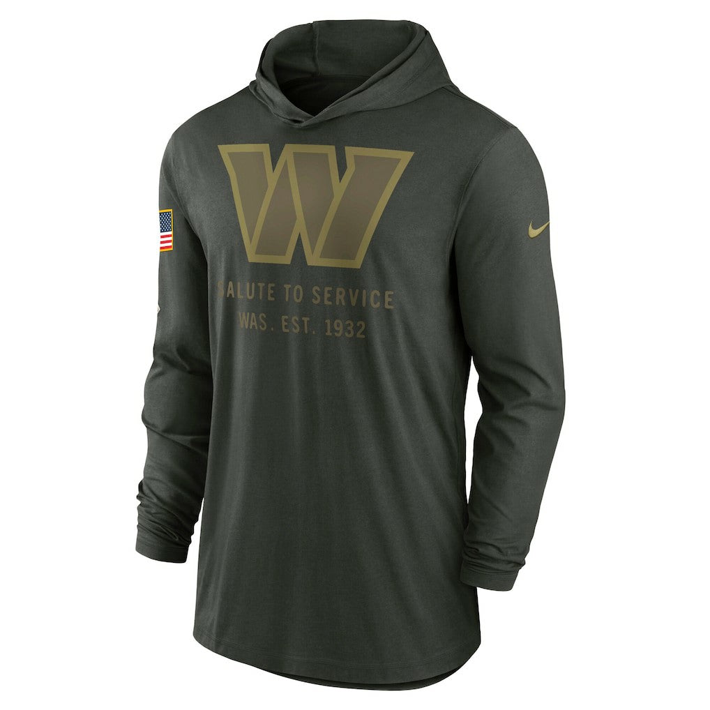 Washington Commanders 2025 Salute to Service Sideline Dri-FIT Lightweight Hooded Pullover Forest Green | Nike for Sale