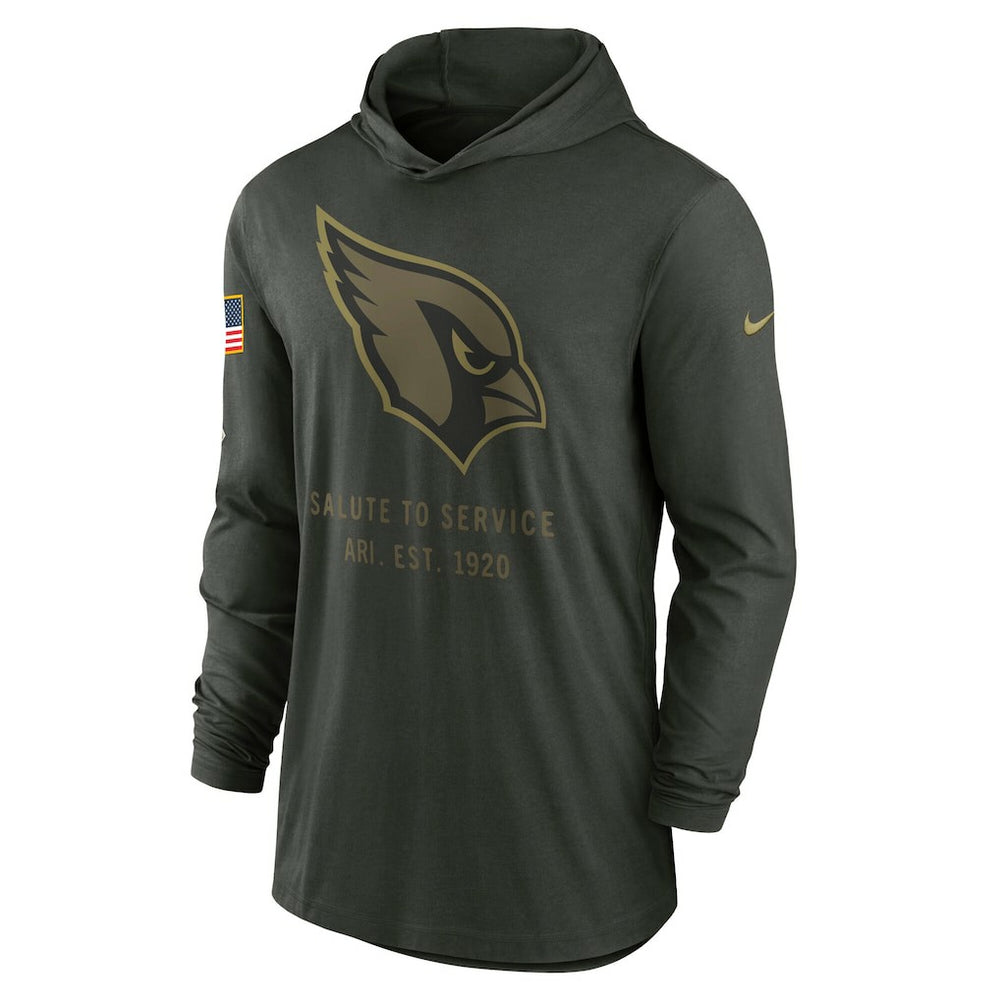 Arizona Cardinals 2025 Salute to Service Sideline Dri-FIT Lightweight Hooded Pullover Forest Green | Nike for Sale