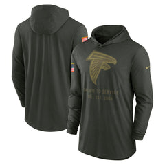 Atlanta Falcons 2025 Salute to Service Sideline Dri-FIT Lightweight Hooded Pullover Forest Green | Nike for Sale