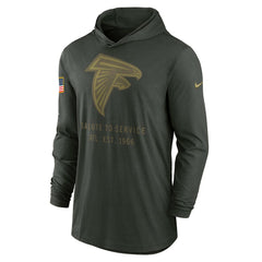 Atlanta Falcons 2025 Salute to Service Sideline Dri-FIT Lightweight Hooded Pullover Forest Green | Nike for Sale
