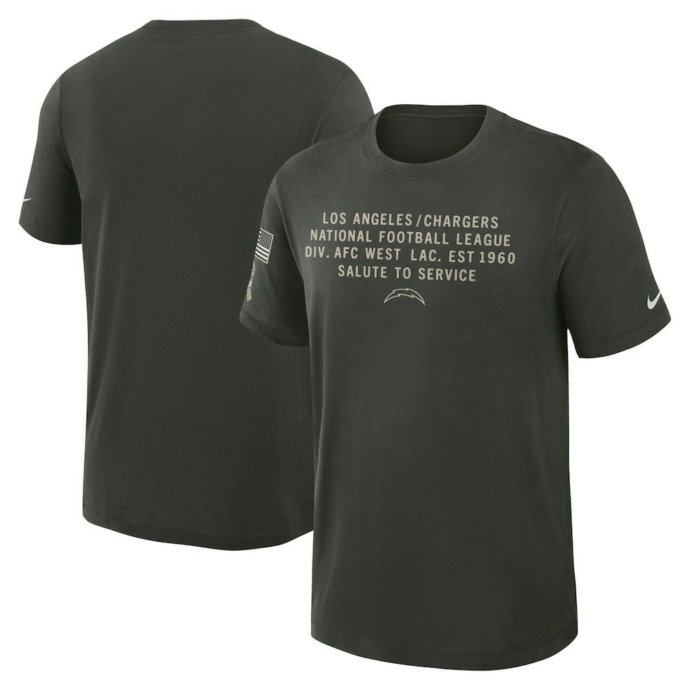 Los Angeles Chargers 2025 Salute to Service Sideline Slub Dri-FIT T-Shirt Dark Green | Nike for Sale