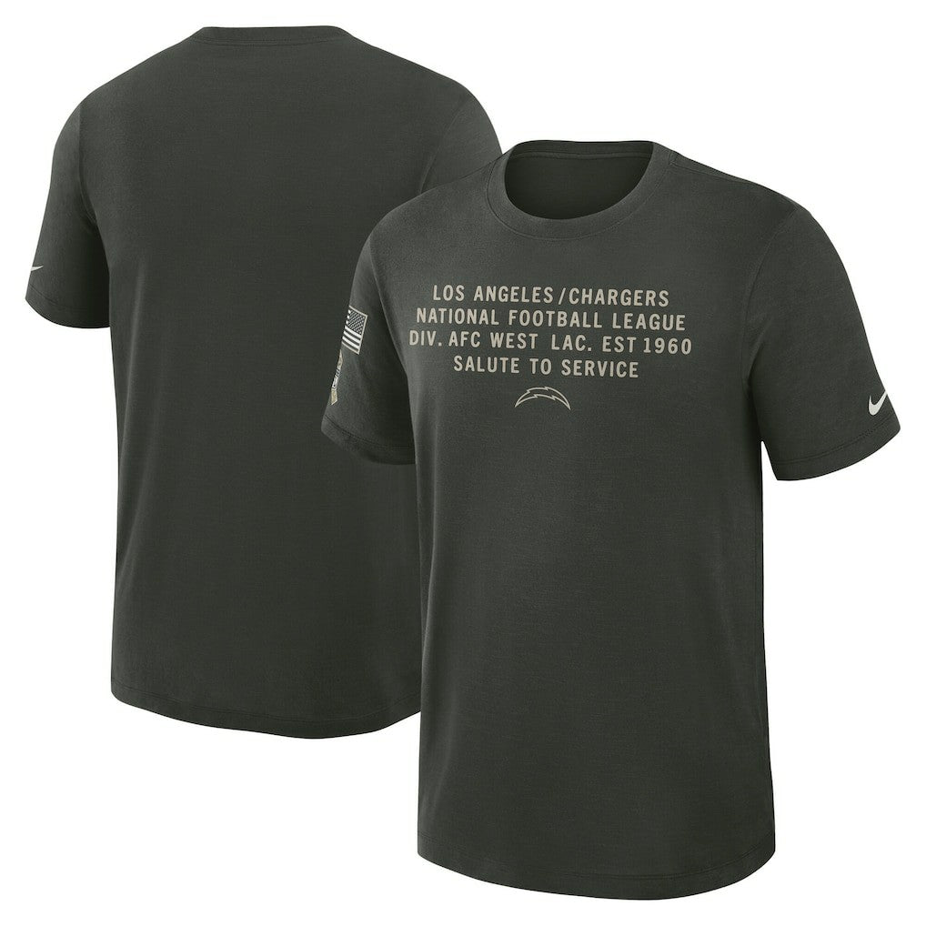 Los Angeles Chargers 2025 Salute to Service Sideline Slub Dri-FIT T-Shirt Dark Green | Nike for Sale