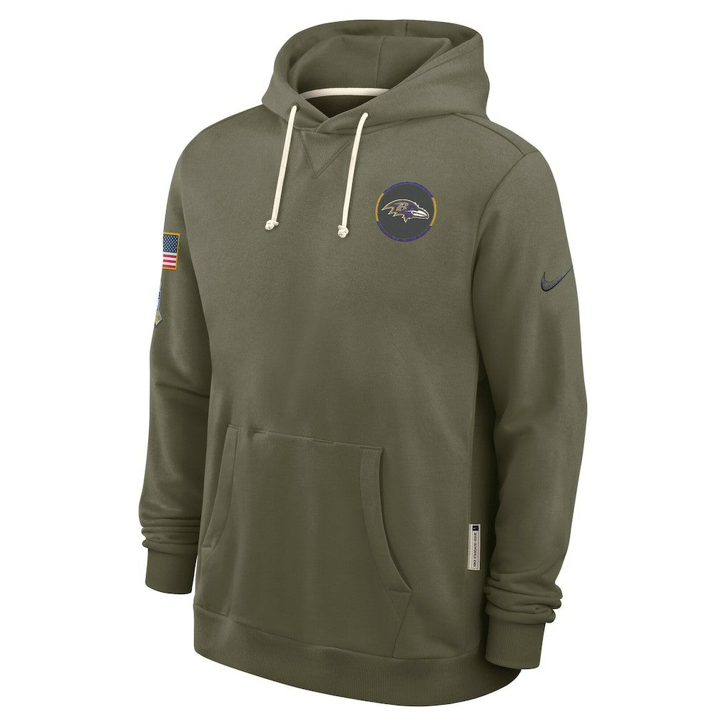 Baltimore Ravens 2025 Salute to Service Sideline Standard Issue Dri-FIT Hoodie Olive | Nike for Sale