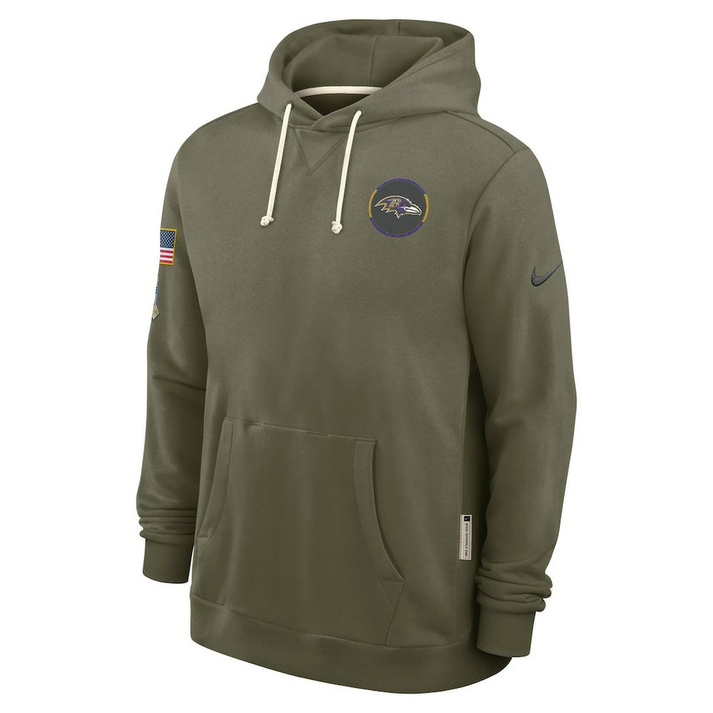 Baltimore Ravens 2025 Salute to Service Sideline Standard Issue Dri-FIT Hoodie Olive | Nike for Sale