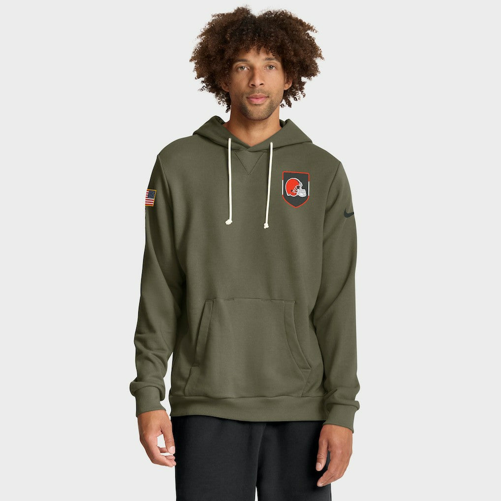 Cleveland Browns 2025 Salute to Service Sideline Standard Issue Dri-FIT Hoodie Olive | Nike for Sale