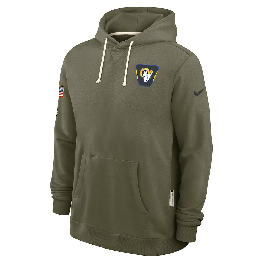 Los Angeles Rams 2025 Salute to Service Sideline Standard Issue Dri-FIT Hoodie Olive | Nike for Sale