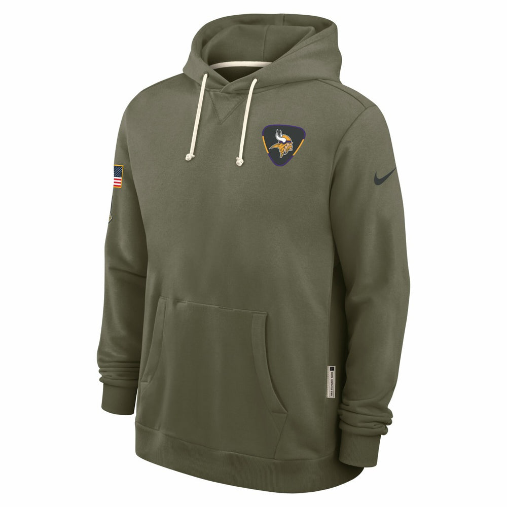 Minnesota Vikings 2025 Salute to Service Sideline Standard Issue Dri-FIT Hoodie Olive | Nike for Sale