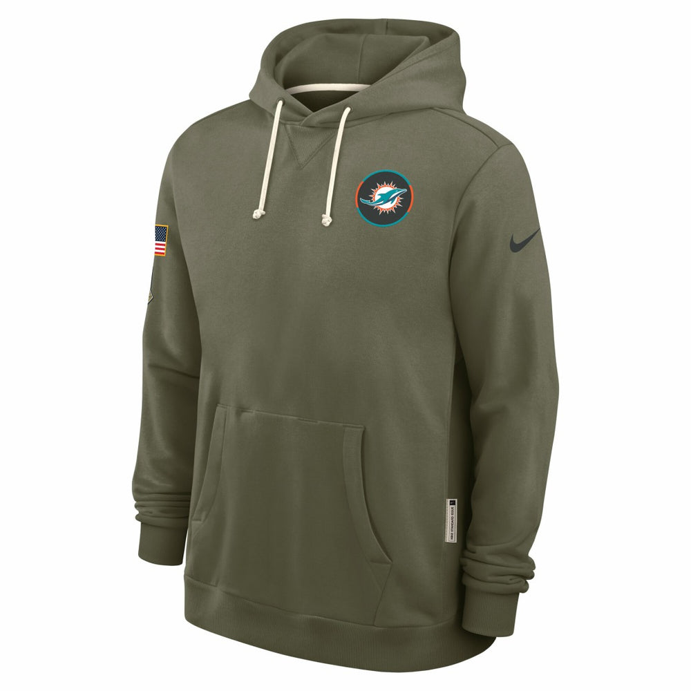 Miami Dolphins 2025 Salute to Service Sideline Standard Issue Dri-FIT Hoodie Olive | Nike for Sale