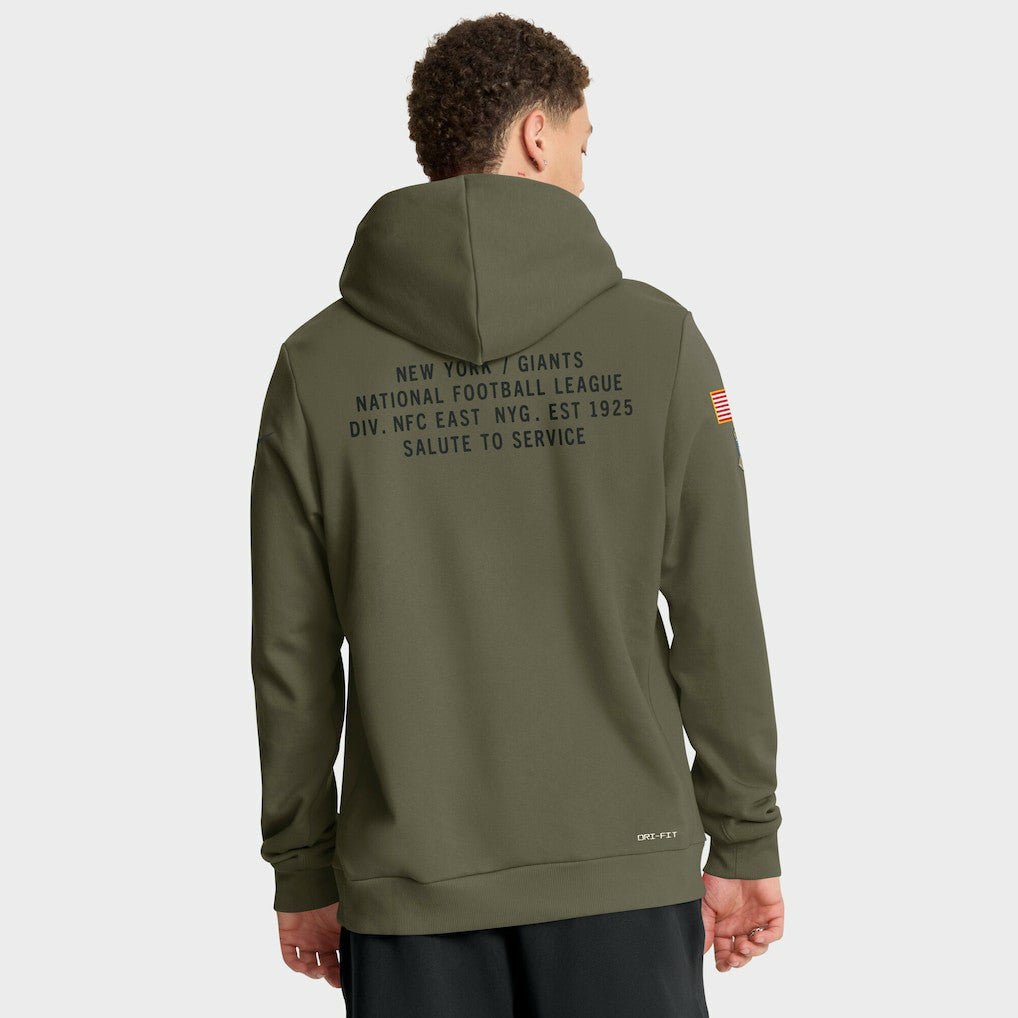 New York Giants 2025 Salute to Service Sideline Standard Issue Dri-FIT Hoodie Olive | Nike for Sale