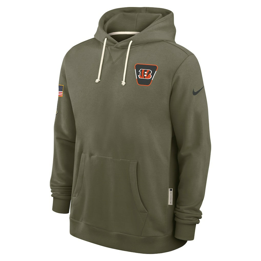 Cincinnati Bengals 2025 Salute to Service Sideline Standard Issue Dri-FIT Hoodie Olive | Nike for Sale
