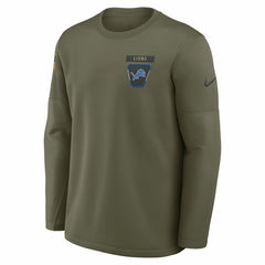 Detroit Lions 2025 Salute to Service Sideline Coaches Therma-FIT Long Sleeve Shirt Olive | Nike for Sale