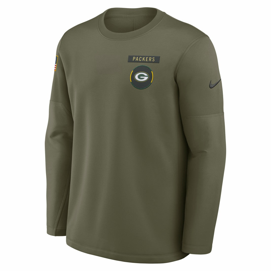 Green Bay Packers 2025 Salute to Service Sideline Coaches Therma-FIT Long Sleeve Shirt Olive | Nike for Sale