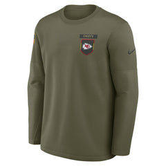 Kansas City Chiefs 2025 Salute to Service Sideline Coaches Therma-FIT Long Sleeve Shirt Olive | Nike for Sale