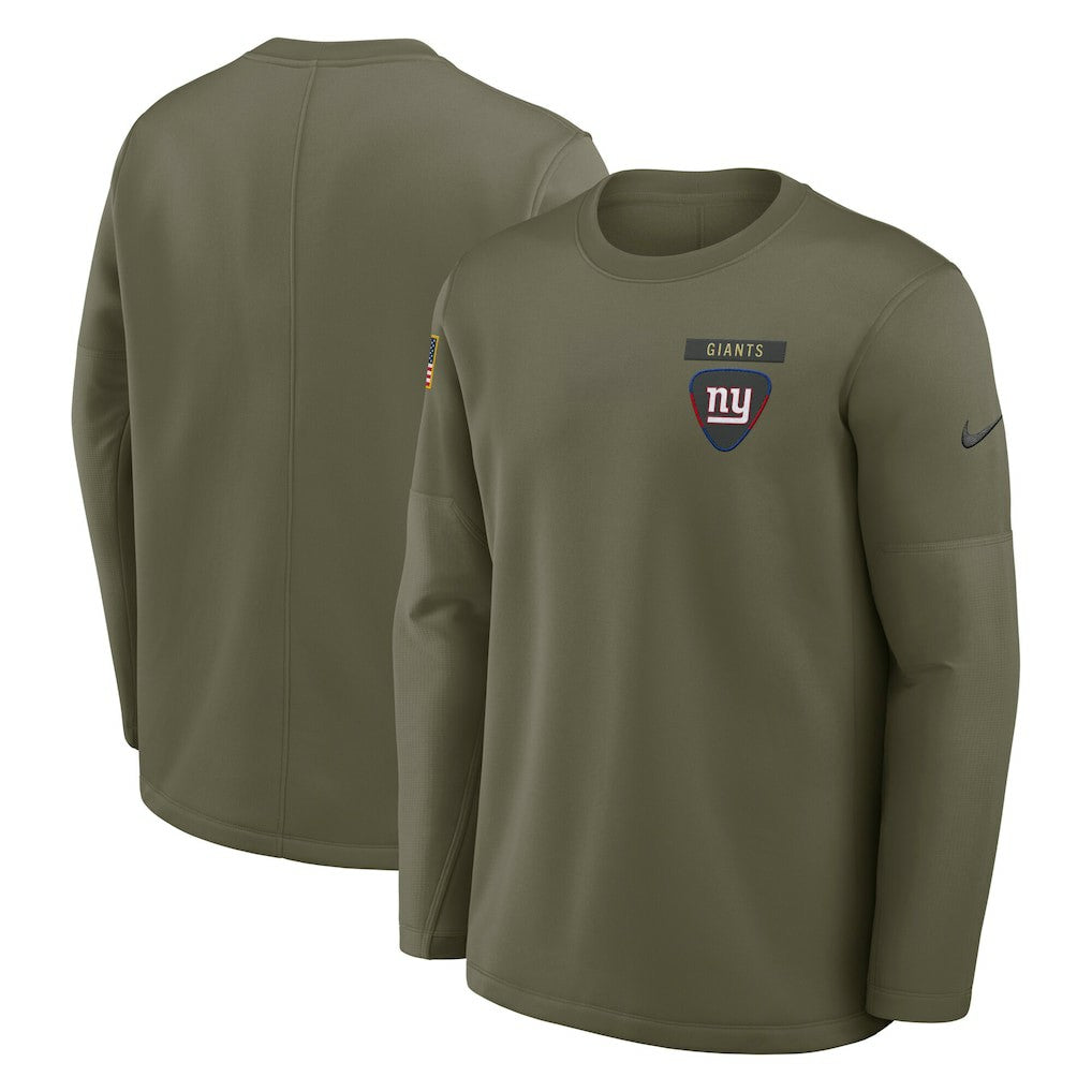 New York Giants 2025 Salute to Service Sideline Coaches Therma-FIT Long Sleeve Shirt Olive | Nike for Sale