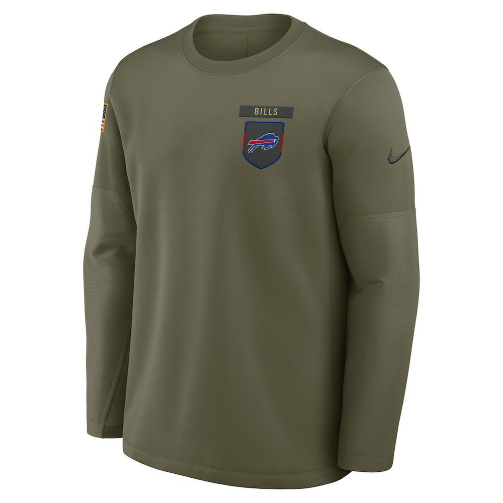 Buffalo Bills 2025 Salute to Service Sideline Coaches Therma-FIT Long Sleeve Shirt Olive | Nike for Sale
