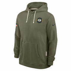 Green Bay Packers Big & Tall 2025 Salute to Service Sideline Dominant Force Dri-FIT Hoodie Olive | Nike for Sale