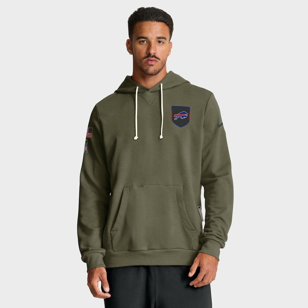Buffalo Bills Big & Tall 2025 Salute to Service Sideline Dominant Force Dri-FIT Hoodie Olive | Nike for Sale