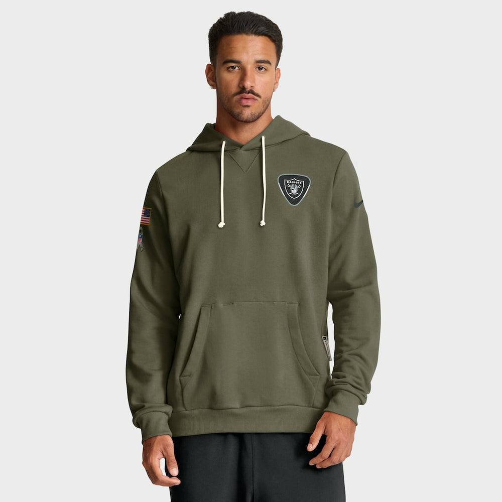 Las Vegas Raiders Big & Tall 2025 Salute to Service Sideline Dominant Force Dri-FIT Hoodie Olive | Nike for Sale