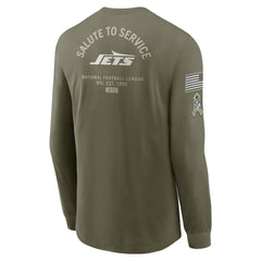 New York Jets 2025 Salute to Service Sideline Long Sleeve T-Shirt Olive | Nike for Sale