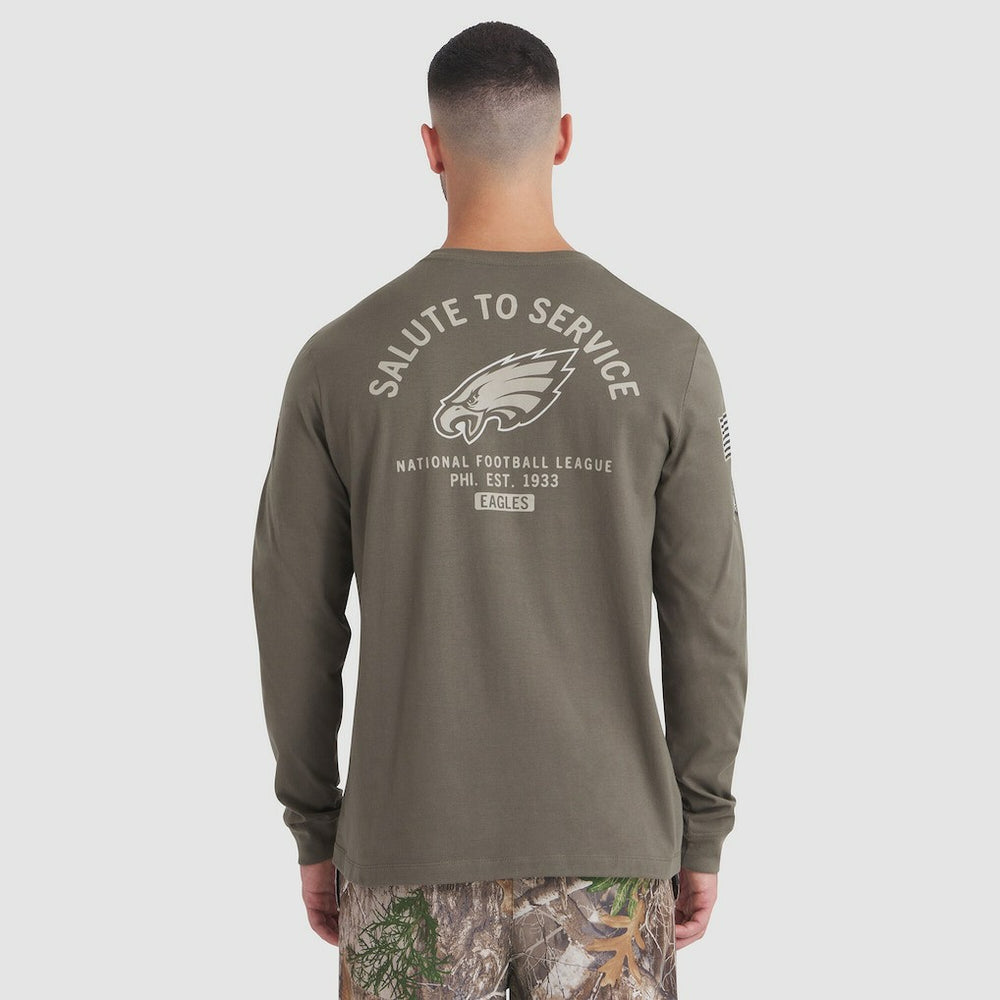 Philadelphia Eagles 2025 Salute to Service Sideline Long Sleeve T-Shirt Olive | Nike for Sale