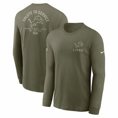 Detroit Lions 2025 Salute to Service Sideline Long Sleeve T-Shirt Olive | Nike for Sale
