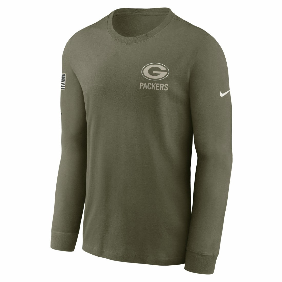 Green Bay Packers 2025 Salute to Service Sideline Long Sleeve T-Shirt Olive | Nike for Sale