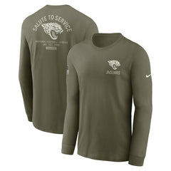 Jacksonville Jaguars 2025 Salute to Service Sideline Long Sleeve T-Shirt Olive | Nike for Sale