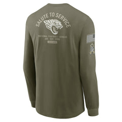 Jacksonville Jaguars 2025 Salute to Service Sideline Long Sleeve T-Shirt Olive | Nike for Sale