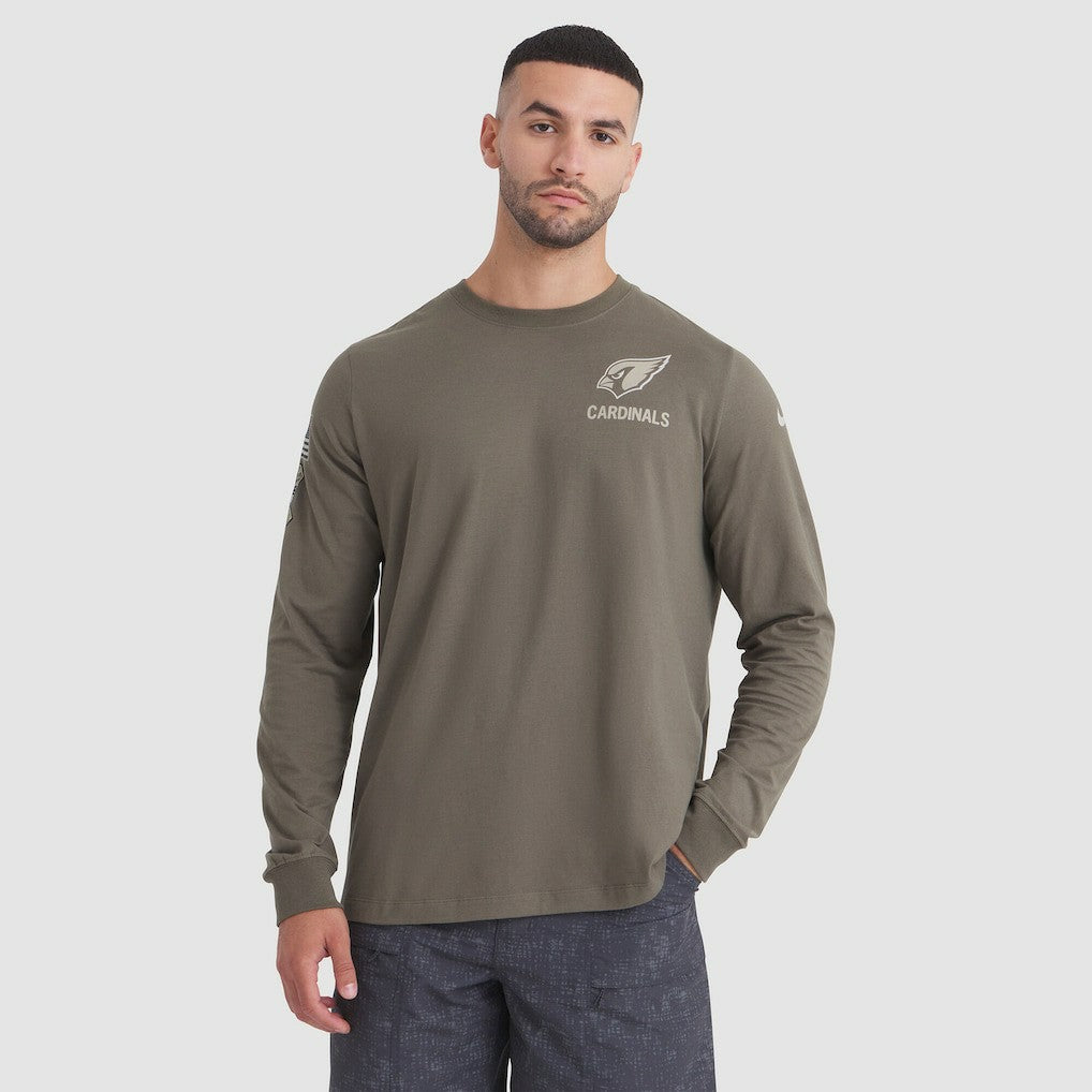 Arizona Cardinals 2025 Salute to Service Sideline Long Sleeve T-Shirt Olive | Nike for Sale