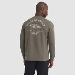 Baltimore Ravens 2025 Salute to Service Sideline Long Sleeve T-Shirt Olive | Nike for Sale