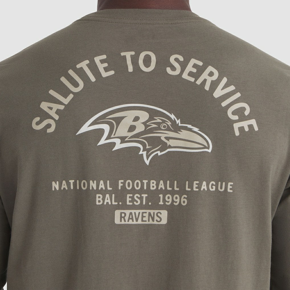Baltimore Ravens 2025 Salute to Service Sideline Long Sleeve T-Shirt Olive | Nike for Sale