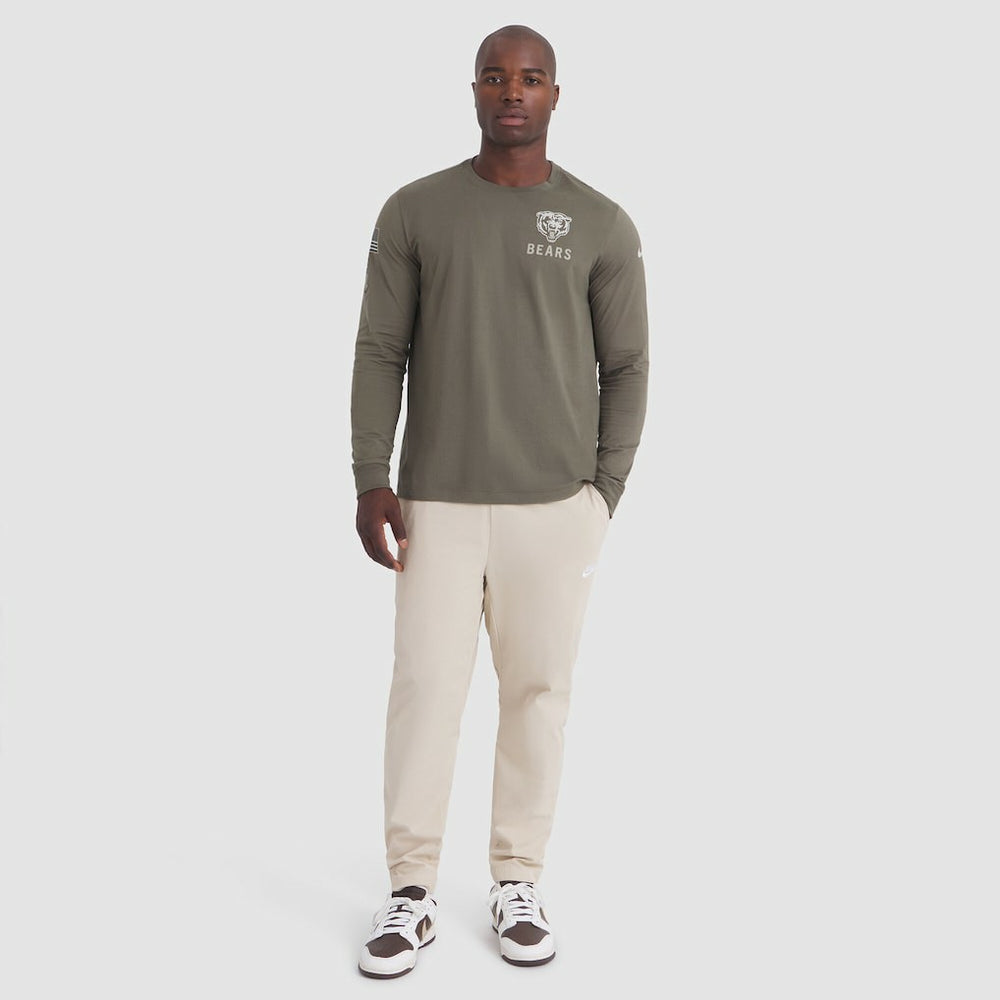 Chicago Bears 2025 Salute to Service Sideline Long Sleeve T-Shirt Olive | Nike for Sale