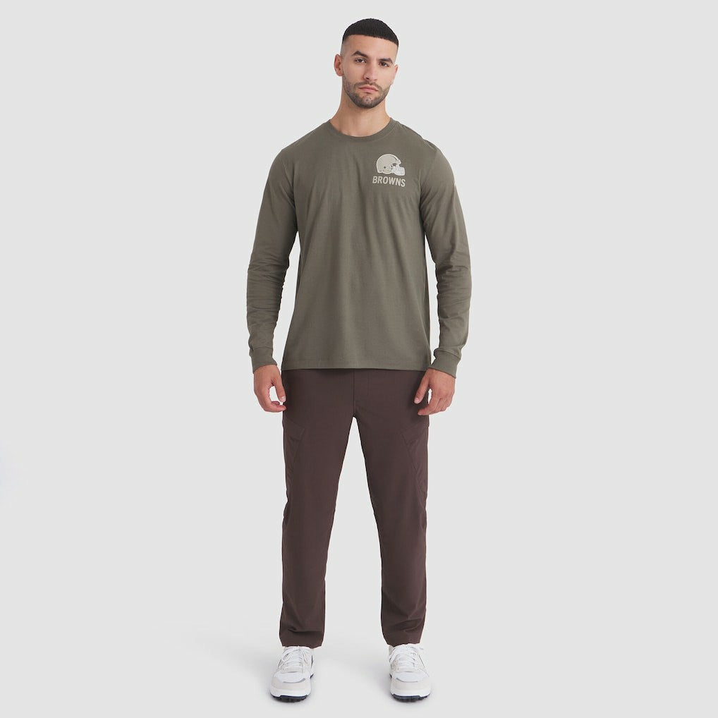 Cleveland Browns 2025 Salute to Service Sideline Long Sleeve T-Shirt Olive | Nike for Sale
