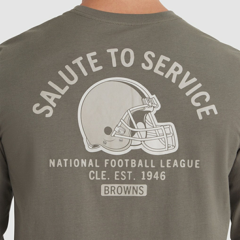 Cleveland Browns 2025 Salute to Service Sideline Long Sleeve T-Shirt Olive | Nike for Sale