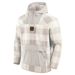 Detroit Lions Elements Plaid Polar Fleece Quarter-Zip Hoodie Gray | Fanatics