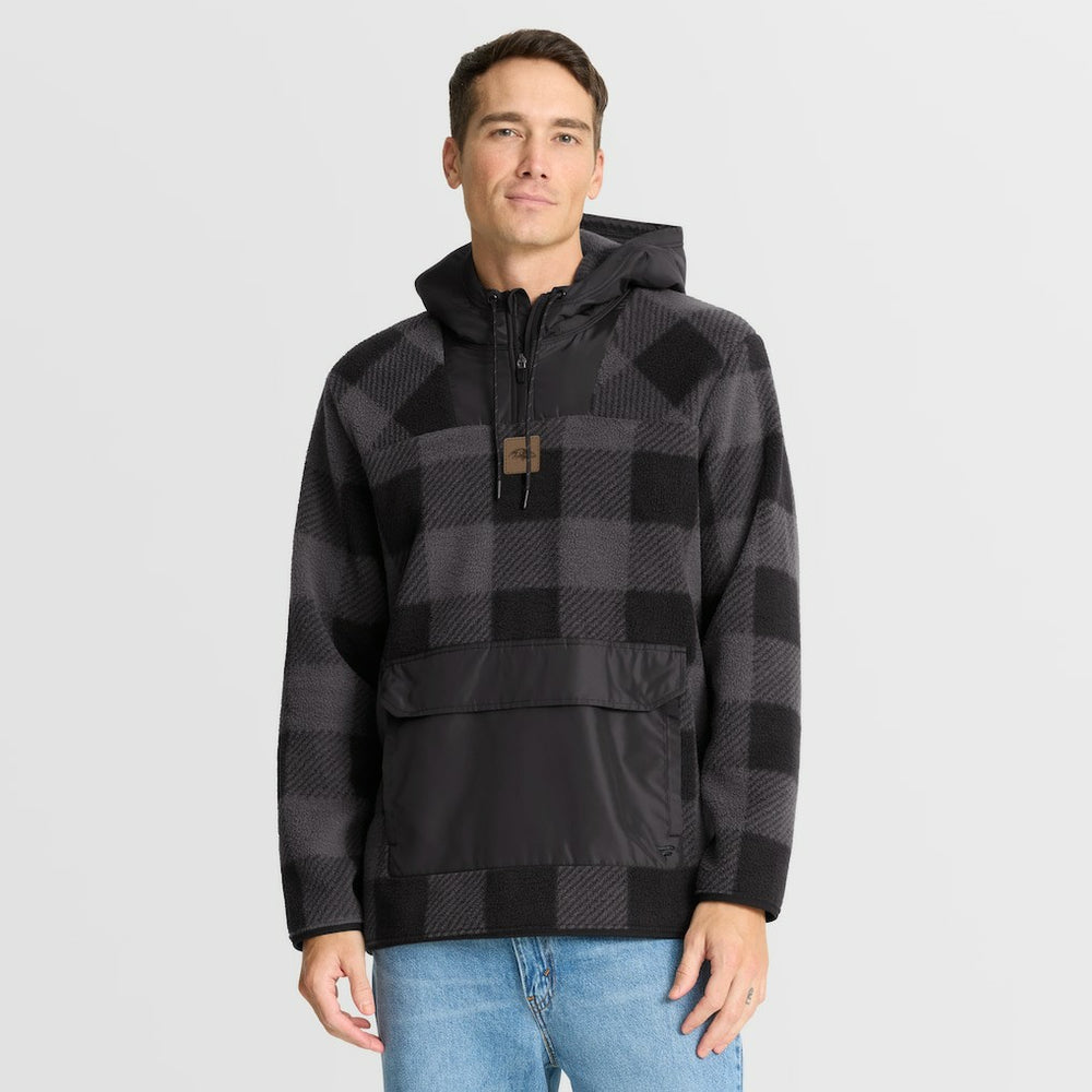 Baltimore Ravens Elements Plaid Polar Fleece Quarter-Zip Hoodie Black | Fanatics