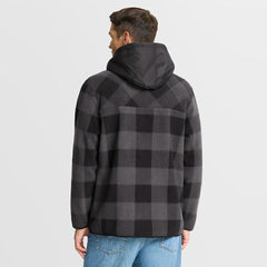 Baltimore Ravens Elements Plaid Polar Fleece Quarter-Zip Hoodie Black | Fanatics