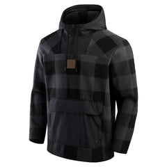 Minnesota Vikings Elements Plaid Polar Fleece Quarter-Zip Hoodie Black | Fanatics