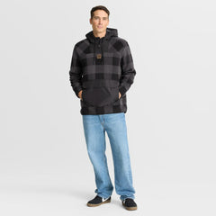 Cincinnati Bengals Elements Plaid Polar Fleece Quarter-Zip Hoodie Black | Fanatics